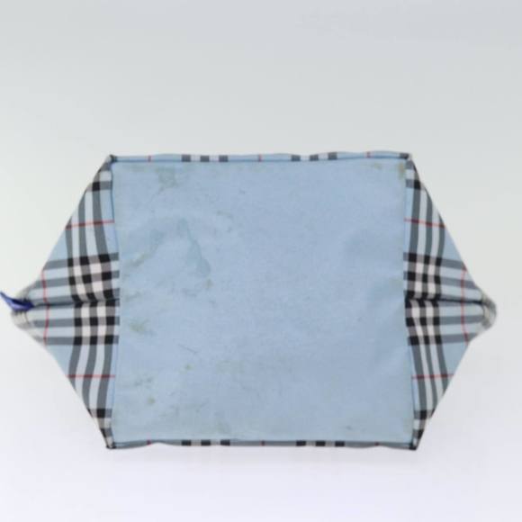 BURBERRY Nova Check Blue Label Hand Bag Nylon Blue Auth bs14211 - Picture 5 of 16
